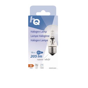 HQHE27CLAS001 Halogeenlamp e27 a55 18 w 205 lm 2800 k Verpakking foto